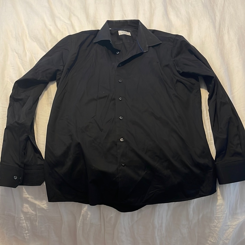 Eton contemporary black button down dress shirt